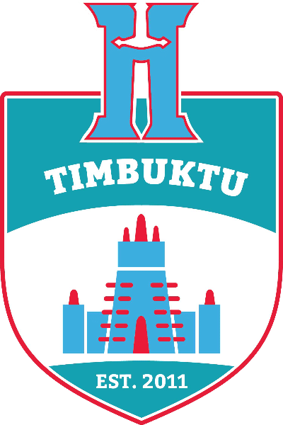 A shield logo with Timbuktu, a large H, a building, and Est. 2011 text.