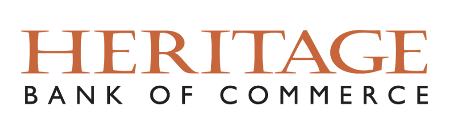 Heritage Bank of Commerce logo with orange and black text on a white background.
