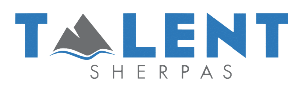Talent Sherpas logo with a mountain inside the letter A..